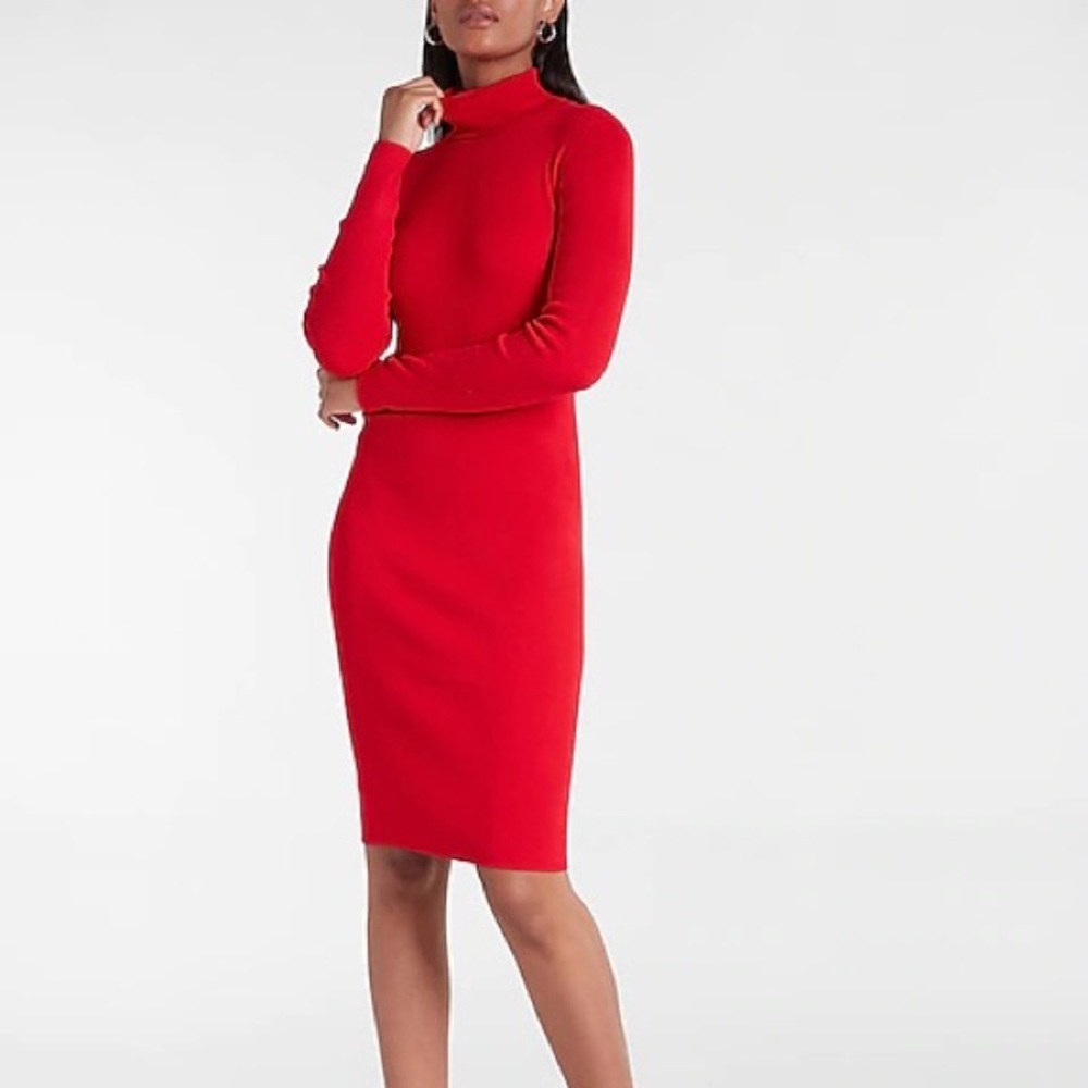 Red mockneck sweater dress by Abound